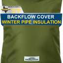 Backflow Preventer Cover Insulated (5F) with Thicker 7 Layers Fabric, 16" W x 20" H with Aluminum Foil Layer for Winter Pipe Freeze Protection, Sprinkler Covers for Outside (Green)