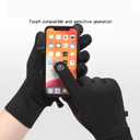 Winter Touchscreen Gloves, Black, Waterproof PU Material, Anti-Slip Texture, Fleece-Lined for Cold Weather, Unisex