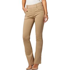 Stretch Slacks for Women - Wear to Work - Tummy Control Waistband - Bootcut Dress Pants with Pockets (X-Large, Beige Nude)
