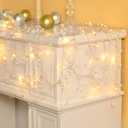 Waipfaru Christmas Garland with Lights,2Pcs Lighted Berry Garland, 13.1FT Christmas Tree Garland, Christmas Decorations Indoor for Home Outdoor Gate Table Fireplace New Year Decor, White