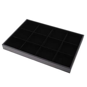 Xiaojikuaipao Velvet Jewelry Tray Display Organizer | Stackable Storage Case Box for Necklace Bracelet Earrings | for Home & Retail Use | & Space-Saving Design - 12 Grids