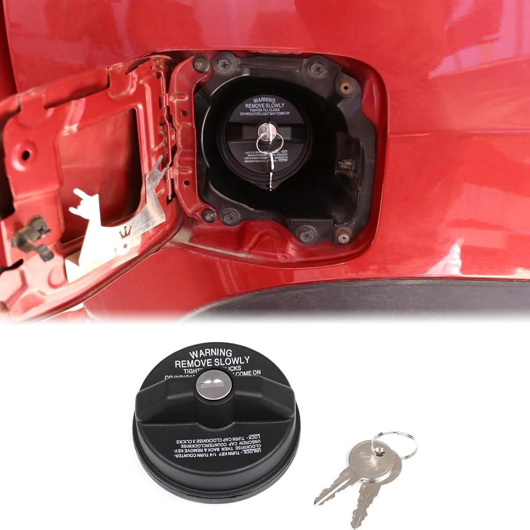 Aunginsy Fuel Tank Cap Replacement Anti-theft Lock Cap Compatible with Toyota Tacoma 2016-2026, Car Door Fuel Tank Cover W/Lock Gas Cap Tank Trim Cover Fuel Filler Door Protector with Keys Accessories