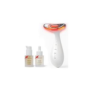 3in1 for Aurora Red Light for Face & Neck Beauty Massager, with Suction, Vibration, Heat, 3 Light Therapies for Skin Glow, Face Lift, Neck Firm, White