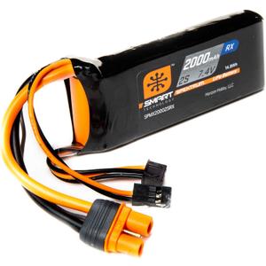 Spektrum 7.4V 2000mAh 2S 15C Smart LiPo Receiver Battery: Universal Receiver, IC3, SPMX20002SRX