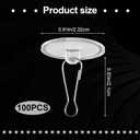 2 x 100 Pack Self-Adhesive Ceiling Hooks for Hanging, Sticky Damage-Free Transparent Ceiling Discs with Metal Hook, Removable Wall Hanger for Wedding Birthday Halloween Christams Decorations