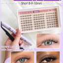 Short Lash Clusters Kit 8-9-10mm Velure Natural Eyelash Clusters Kit Clear Band Wispy Cluster Eyelash Extensions CC Curly Invisible Individual Lashes with Clear Lash Bond and Seal for Beginner Daily