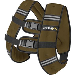 APEXUP Weighted Vest Men Women, Weight Vest for Women Workout Equipment for Strength Training Running (25lbs, Khaki)