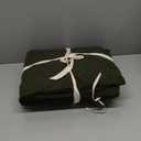 BDEAR Linen Feel Olive Green Duvet Cover California King Size 104'' W x 98'' L, Percale 100% Washed Cotton Duvet Cover with Zipper Closure Plus 2 Pillowcases, Oeko TEX Standard 100 Certificated