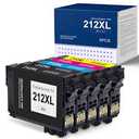 MOGUTOU Remanufactured for 212XL Ink Cartridges for Epson Printer Replacement for Epson 212XL Ink Cartridges for Expression Home XP4100 XP4105 Workforce WF2830 WF2850 Printers (5 Pack)