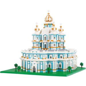 Micro Mini Blocks Smolny Cathedral Model Building Blocks Set Architecture Model Mini Building Blocks Gifts for Adult