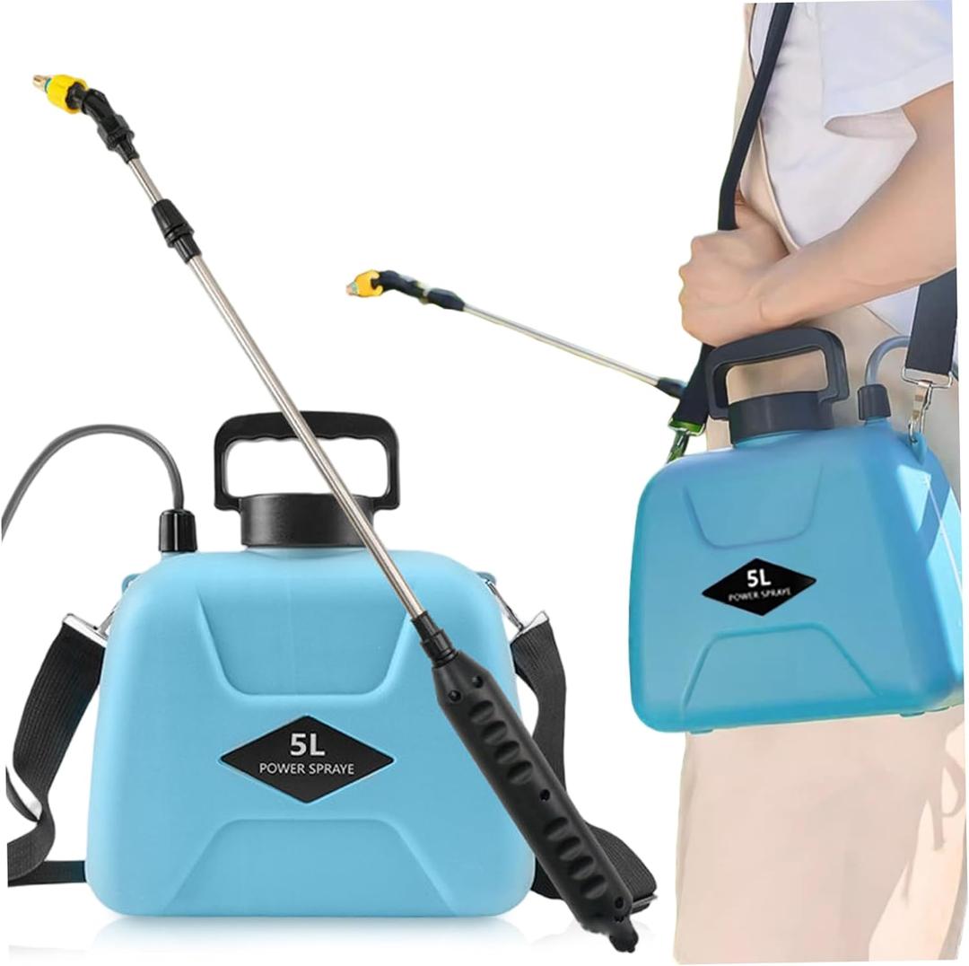 Electric Sprayer, 5L Pesticide Sprayer with 3 Mist Nozzles & Retractable Wand & Adjustable Shoulder Strap, Perfect for Lawn, Garden, Cleaning