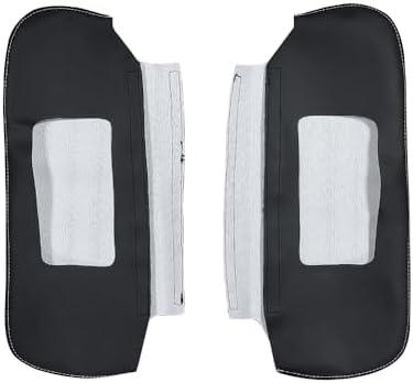 Lskioer Car Sun Visor Cover, Left and Right Side Sun Visor Skin Pair Black Fits for Chevy Camaro 1993-2002, for Firebird 1993-2002, Microfiber Leather