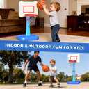 Toddler Basketball Hoop Indoor for Age 1 2 3, Adjustable Kids Basketball Hoop, Mini Basketball Hoop with 3 Balls for Outdoor Poolside, Christmas Birthday Sport Toys Gifts for Baby Boys Girls Age 1-3