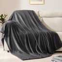 BEAUTEX Fleece Blanket Twin Size Grey Blanket Throw Super Soft Flannel Blanket Lightweight Fuzzy Plush Throw for Couch Sofa or Bed All Seasons (Graphite Grey, 60" x 80")
