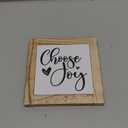 Positive Wood Sign, Farmhouse Table Shelf Decor, Decorative Wooden Box Signs, Home Decor for Living Room Bathroom Kitchen, Bestie Gift, Choose Joy Sign, 5.95.9 inches