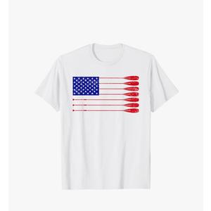 USA Flag Rowing Oars Paddle Funny Coxswain Sculling Novelty Women Men T-Shirt, White  USA Flag Rowing Oars Paddle Funny Coxswain Sculling Novelty Women Men T-Shirt, White