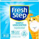 Fresh Step Simply Unscented Clumping Litter, Fresh Step Unscented Cat Litter With Activated Charcoal Technology, 14 lb. Box