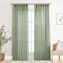 XTMYI Sage Green 90 Inches Long,50 Inches Wide Country Curtains for Living Room,Sheer Linen Curtains for Bedroom (Eucalyptus)