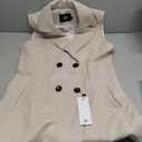 IDEALSANXUN Womens Long Wool Vest Fall Winter Sleeveless Blazer Jackets Double Breasted Trench Coats Small