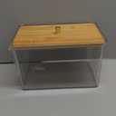 Hudgan Breadbox for Kitchen Countertop, Bread Storage Container with Bamboo Lid for Homemade Bread,Toast, Bagel, Donut, Cookies and Baguette, Large Corner Breadbox Keeper for Muffin