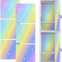 Pack Of 2 6 Pcs School Locker Magnetic Wallpaper 12" x 12"Removable, Waterproof, Trimmable Sticker Locker Decorations Accessories, Back to School Supplies University Students Teens and Office Wall (Rainbow)