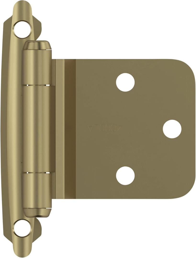 Amerock BPR7630BBZ | Reverse Bevel Face Frame Cabinet Hinge | Variable Overlay Self Closing Face Mount | Golden Champagne | Kitchen Cabinet Door Hinge | 1 Pair/2 Pack | Functional Hardware