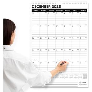 Wall Calendar 2025-2026, 21 Months Calendar Runs from October 2025 to June 2027 - Large 22.75" x 15.5" Vertical Monthly Calendar for Office, Home, or School, Black