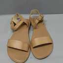 DREAM PAIRS Women's Flat Sandals,Nude,7.5 | Open Toe Adjustable Strap with Elastic, Non-slip, Cushioned, Lightweight Summer Dress Sandals Shoes