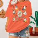 Women Graphic Shirts Magical T Shirt Vacation Holiday Short Sleeve Top Graphic (Orange, XL)