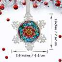 XUTAI Abstract Flower Snowflakes Christmas Ornaments Snowflake Ornament Christmas Tree Ornaments Christmas Metal Glass Holidays Hanging Ornaments Decor