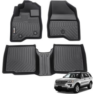AIPOIL Floor Mats for 2015-2019 Ford Explorer 7 Seats Front Two Rows of Floor mats | All-Weather | Easy to Clean | All-Round Protection Accessories