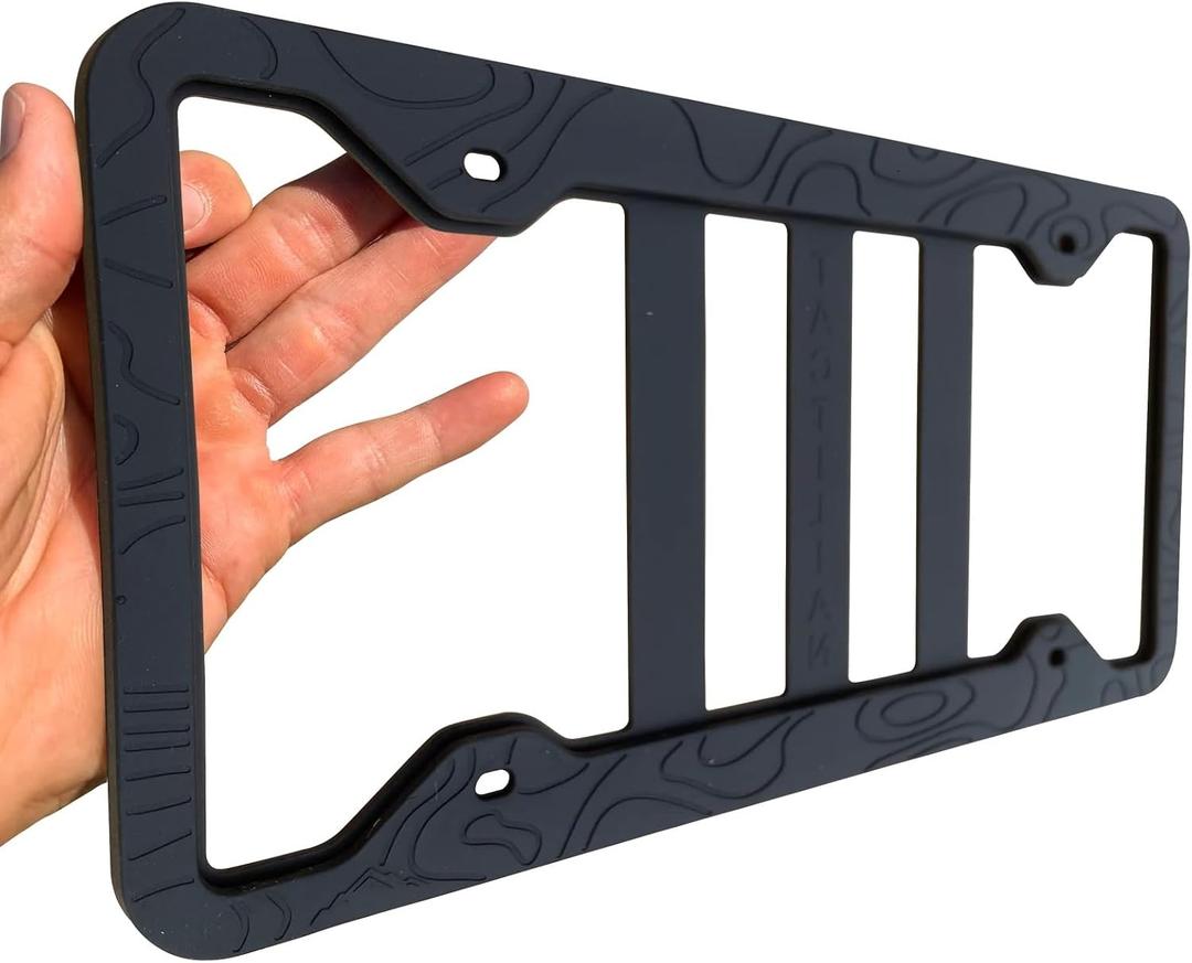 TACTILIAN Silicone Topo License Plate Frame | Scratchproof Topography License Plate Frame [2024] All Weather Proof License Plate Holder for Car | Topo Embossed Plate Frame for Auto Truck SUV