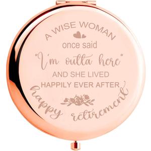Retirement Gift for Woman, Retirement Gifts, Retirement Gifts for Women 2025 Coworker Leaving Gifts, Happy Retirement Gifts Comapact Mirror