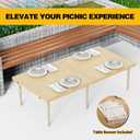 30x60 Inch Boho Low Picnic Wood Table - Foldable Design And And 2 Set Of Wood Table Leg For Sitting On The Floor Low Height Floor Picnic Table Encourage A Laid-back Vibe At Home Or In Nature