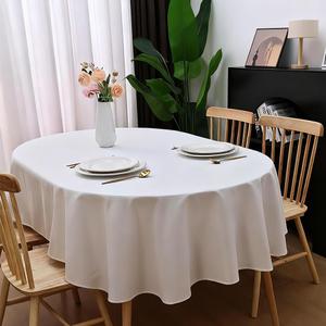 Oval Tablecloth 60 x 84 inch for 6-8 Seats Washable Dining Table Cloths Polyester Fabric White