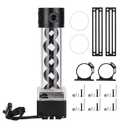 Bewinner1 PC Pump Reservoir Combo, Water Cooling Pump Tank with 4 Meters Head Computer Accessories Support PWM Speed Control for Water Cooling Systems 800L / H Flowing Rate(Black)