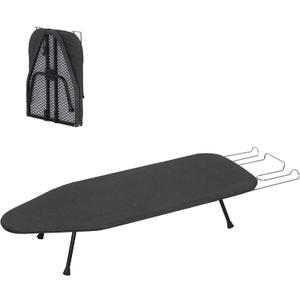 LOFTEY Small Tabletop Ironing Board, Foldable Compact Ironing Board with Iron Rest, Portable Mini Iron Boards with Heat Resistant Cover and 8mm Cotton Pad, 31.5" x 11.8", Black