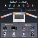 Laptop Screen Extender, 14'' FHD 1080P Ultra-Slim Triple Portable Monitor for Laptops, Two Cable USB-C Travel Monitor Extender Plug & Play for 13"-17" Laptop, Compatible with Wins/Mac/Android/Chrome