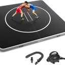 FBSPORT Inflatable Wrestling Mat 13ft /10ft /5ft, Outdoor and Indoor PVC Jiu Jitsu Mats, Gymnastics Training Mat Foldable for BJJ, MMA, Martial Art, Boxing, Grappling and Judo (Black Gray)