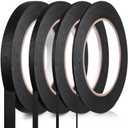Epakh 4 Pack Painters Tape, Pinstripe Masking Tapes in 1/16, 1/8, 1/4 and 1/2 Inch Wide Suitable for Multi-Surface Automotive DIY Painting Labeling Arts Crafts Car Spray General Purpose(Black,55 yd)