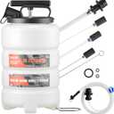 VEVOR Fluid Extractor, 9.5 L Capacity, Manual Vacuum Oil Extractor Pump with 59 in Long Horse & Three 47 in Extension Tubes, Oil Change Pump with HDPE Tank for Cars, Lawn Mowers, Boats, Motorcycles
