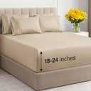 Extra Deep Cal King Sheet Set - 6 Piece Breathable & Cooling Sheets - Hotel Luxury Bedding Set w/18-24 Inch Extra Deep Pockets - Easy Fit - Super Soft, Wrinkle Free and Comfy - Cream, Cal King Size