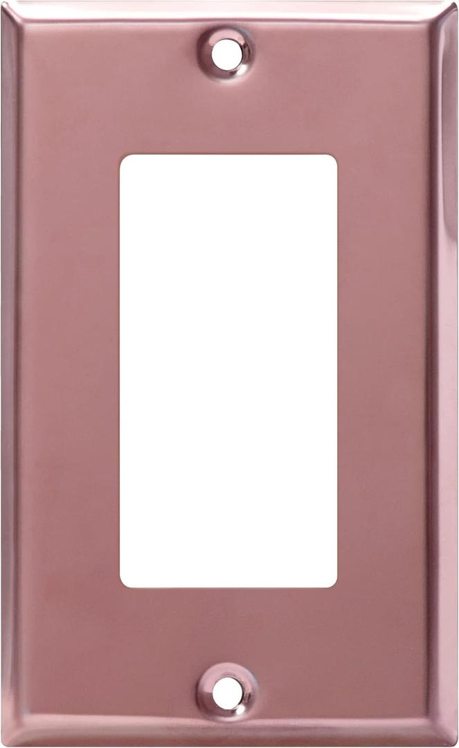 ENERLITES Decorator Switch Metal Wall Plate, Stainless Steel Outlet Cover, Corrosion Resistant, Standard Size 1-Gang 4.50" x 2.76", Stainless Steel 201, 7731-PRG, Polished Rose Gold
