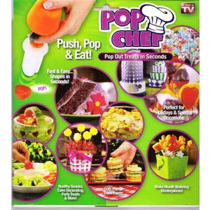Chef Just Push Pop and Create Plastic Tool for Dry Fruits, Vegetable, Snack Fruit and Salad Decorator or Carving Cake Salad Party Kids