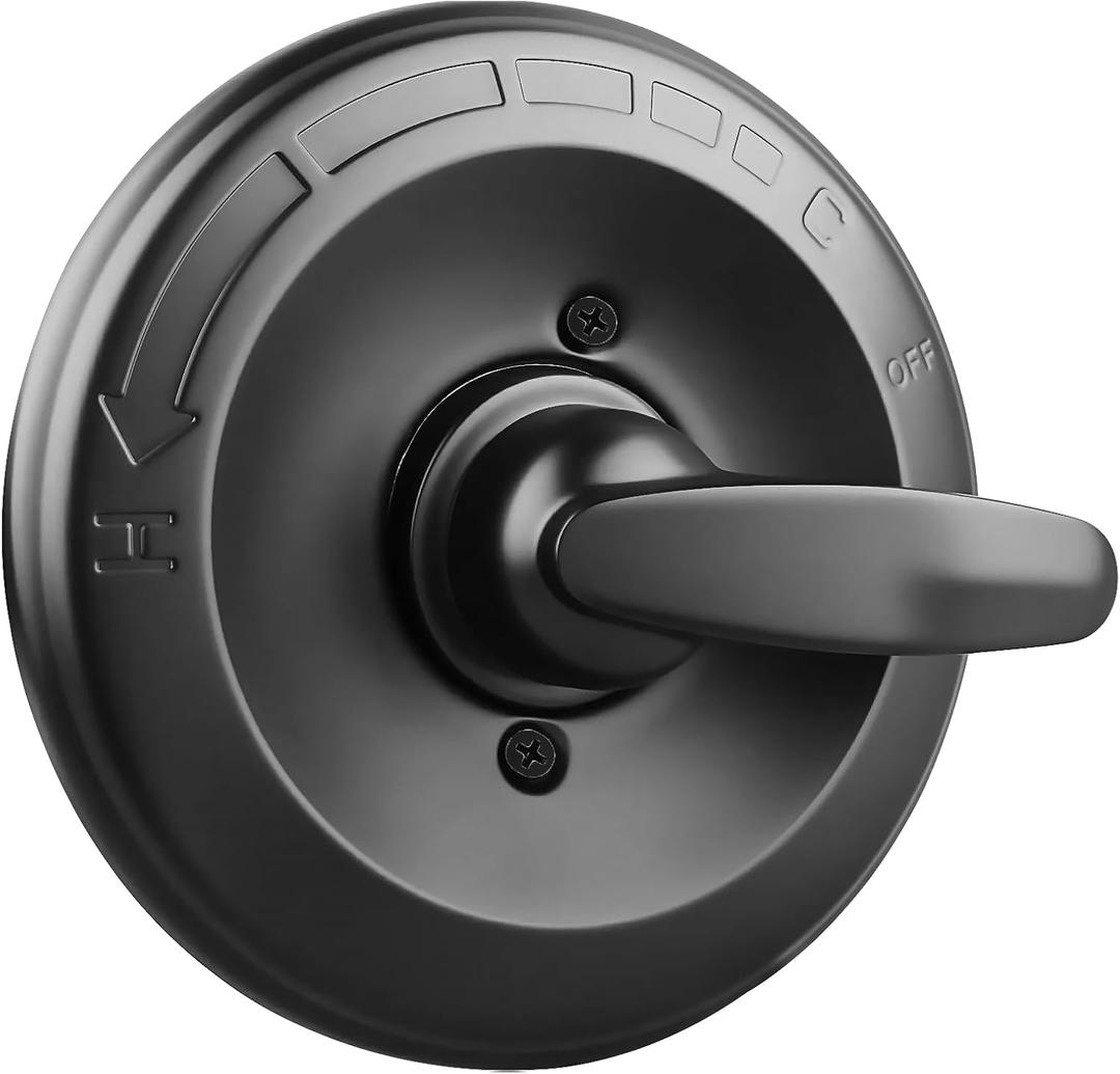 Replacement for Delta 13/14 Series Shower Trim Kit, Shower Cover Plate with Handle (Valve& Catridge Not Inclued) (Matte Black)