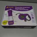 Hertzko Heavy Duty Retractable Dog Leash with Built-in Poop Bag Holder + Water Dispenser/Bottle - Purple & Black, 16 Ft, Small, Medium & Large Dogs Up to 110lbs, Heavy Duty Purple Leash w/Thick Rope