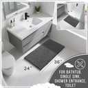 Yimobra Large Bathroom Rugs Non Slip Washable 36x24 Inch - Ultra Soft Absorbent Chenille Bath Mat, Quick Dry Shaggy Floor Carpet for Tub Shower, Dark Gray Home Decor Accessories