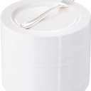 WELLIFE 100 Pieces White Plastic Dessert Plates with 100pcs Silver Disposable Forks, Premium Hard Salad Plate 7.5, Appetizer Plastic Plates for Wedding, Party