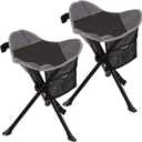 REDCAMP 2 Pack Folding Tripod Stools for Adults, Lightweight Portable Camping Stools for Fishing Hunting Backpacking Traveling, Black
