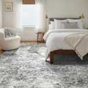 LOVORAL Area Rugs for Living Room: 9x12 Washable Neutral Abstract Rug for Bedroom Large Soft Modern Dining Room Rugs Indoor Floor Low Pile Carpet for Home Office Nursery - Grey
